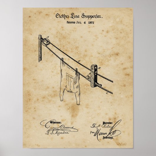 Poster Décor de la salle de blanchisserie ligne de linge (Devant)