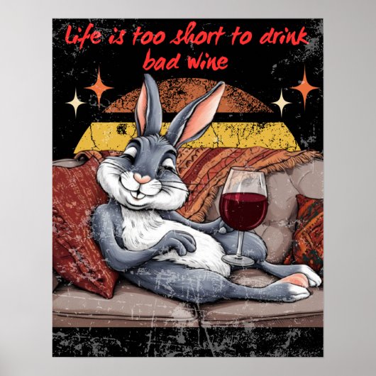 Poster Décor De Lapin De Vin Sassy (Devant)