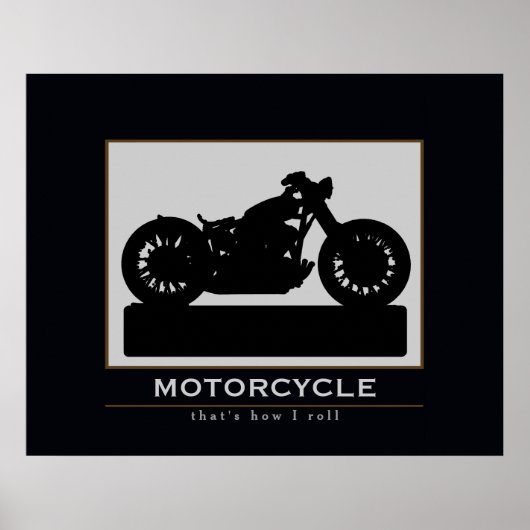 Poster Décor de mur de moto noir (Devant)