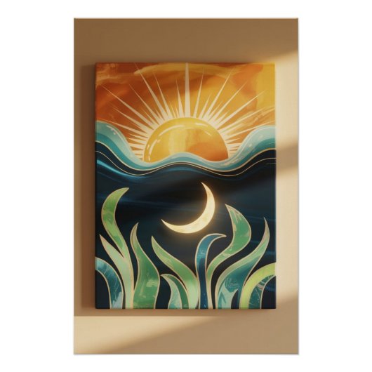 Poster Décor de nature Abstraite de Bohème de Lune de Sol (Devant)