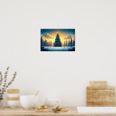 Poster Décor de Noël Aquarelle Dessin (Cuisine)