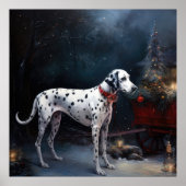 Poster Décor de Noël Dalmatien Snowy (Devant)