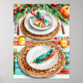 Poster Décor de Noël élégant inspiré par Boho (Devant)