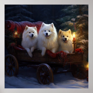 Poster Décor de Noël Eskimo Snowy Sleigh