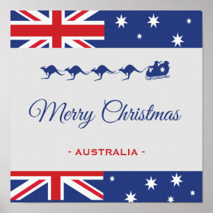 Poster Décor de Noël Kangourou, Joyeux Animal Australie