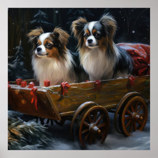 Poster Décor de Noël Papillon Snowy Sleigh (Devant)