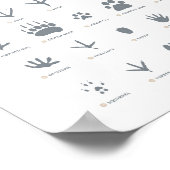 Poster Décor de nurserie de faune bleue avec empreintes d (Coin)