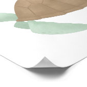 Poster Décor de nurserie plage à l'aquarelle Tortue marin (Coin)