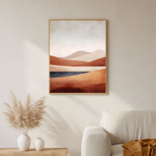 Poster Décor de paysage abstrait de bassin de désert en t