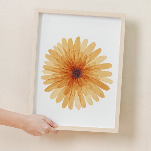 Poster Décor de pépinière à fleurs douces orange