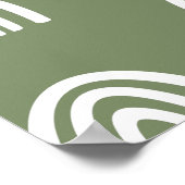 Poster Décor de pépinière Boho Blanc/Sage Rainbows (Coin)