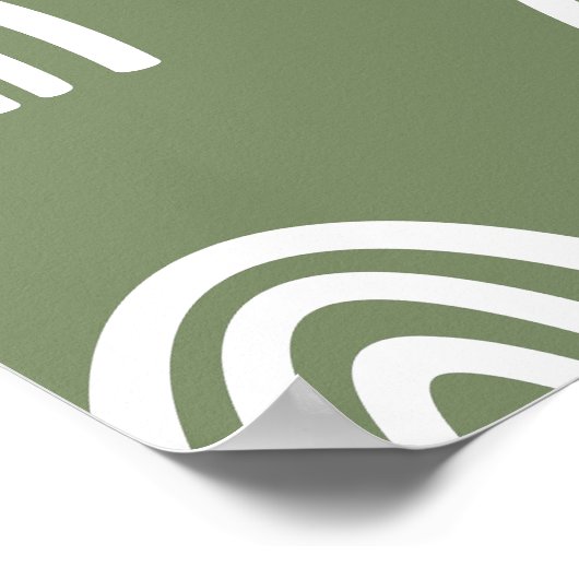 Poster Décor de pépinière Boho Blanc/Sage Rainbows (Coin)