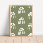 Poster Décor de pépinière Boho Blanc/Sage Rainbows