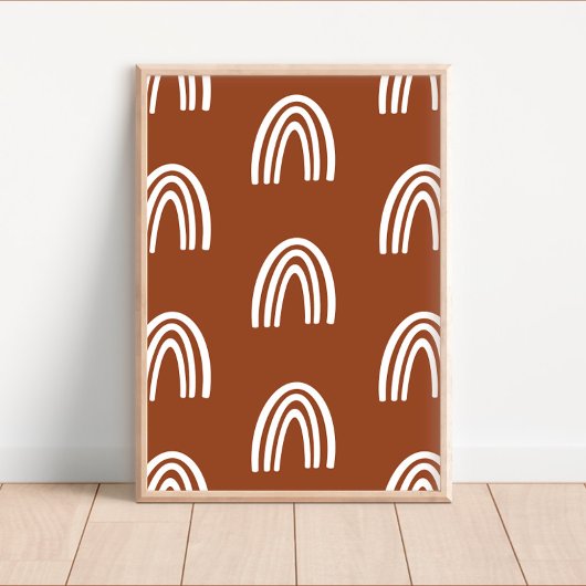 Poster Décor de pépinière Boho Blanc/Terracotta