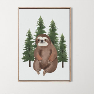 Poster Décor de pépinière Mur d'animaux en bois Décor Art