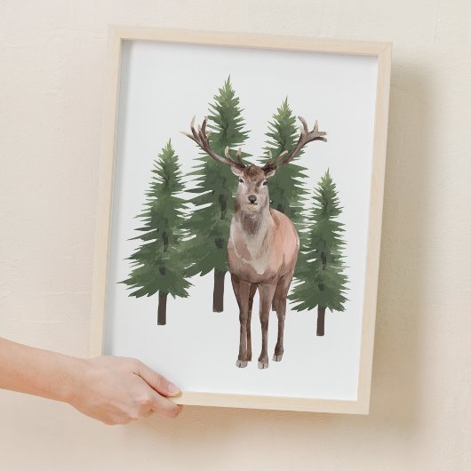 Poster Décor de pépinière Mur d'animaux en bois Décor Art