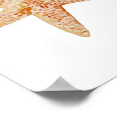 Poster Décor de plage de Starfish Peach Peinture aquarell (Coin)