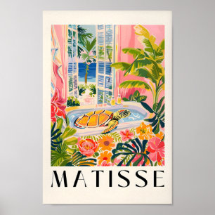 Poster Décor De Plage Rose, Tortue De Mer Dans La Baignoi