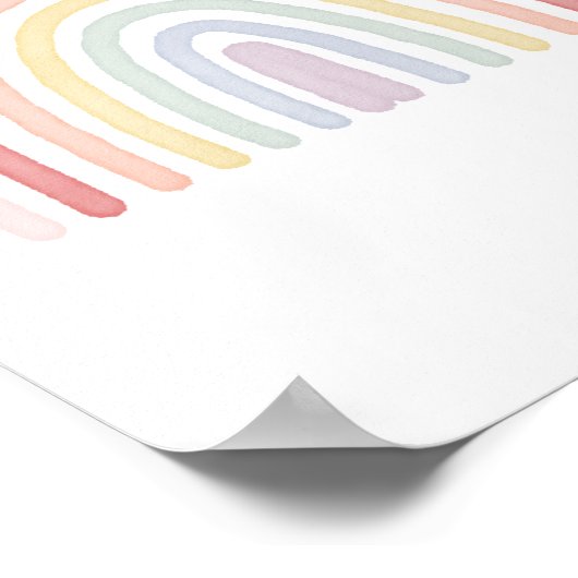 Poster Décor de pouponnière Pastel Arc-en-ciel (Coin)