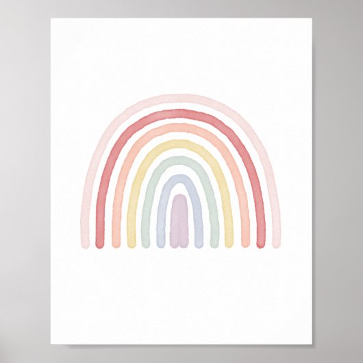 Poster Décor de pouponnière Pastel Arc-en-ciel (Devant)