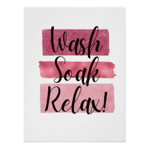 Poster Décor de salle de bain art rose