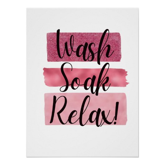Poster Décor de salle de bain art rose (Devant)