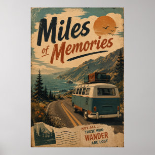 Poster Décor de souvenirs de voyage sur la route côtière