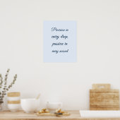 Poster Décor de texte de script bleu pastel Perfusionnist (Cuisine)