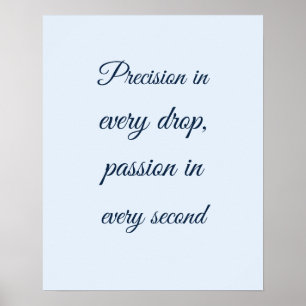 Poster Décor de texte de script bleu pastel Perfusionnist