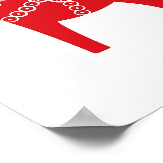 Poster Décor de vacances Cheval de Noël scandinave (Coin)