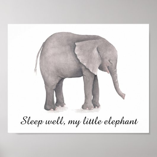 Poster décor d'éléphant pour la chambre de bébé (Devant)