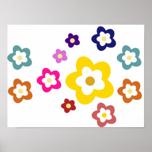 Poster Décor des chambres pour enfants - Fleurs colorées