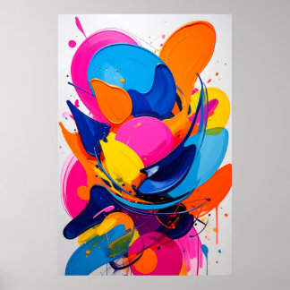 Poster Décor Dopamine Vibrant Abstrait Coloré