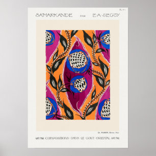 Poster Décor du marché aux fleurs de Samarkande