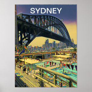 Poster Décor du mur de voyage du pont du port de Sydney