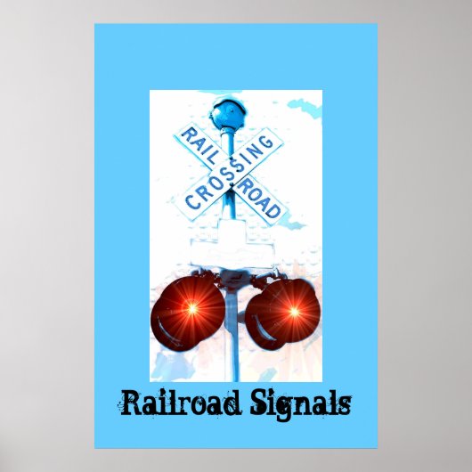 Poster Décor du signal de passage du rail (Devant)