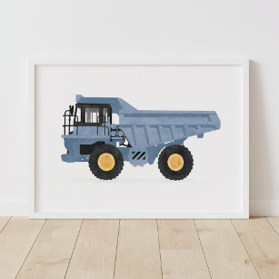 Poster Décor du véhicule de construction du camion à vida