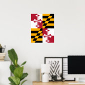 Poster Décor élégant du drapeau de l'état du Maryland (Bureau à domicile)