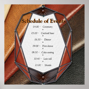 Poster Décor et cartes en cuir 3D