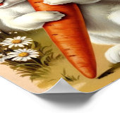 Poster Décor Fleur Printemps de lapin de Pâques (Coin)