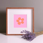 Poster Décor Fleur Rose Chaud, Y2k Preppy mignon