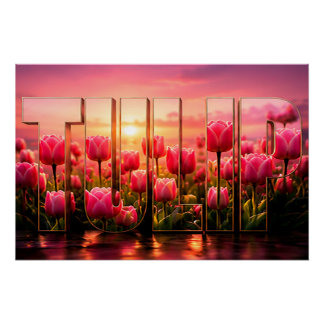 Poster Décor floral botanique de luxe aux tulipes