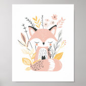 Poster Décor floral pour bébé Fox Nursery (Devant)