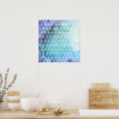 Poster Décor géométrique gris bleu (Cuisine)