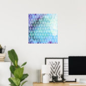 Poster Décor géométrique gris bleu (Bureau à domicile)