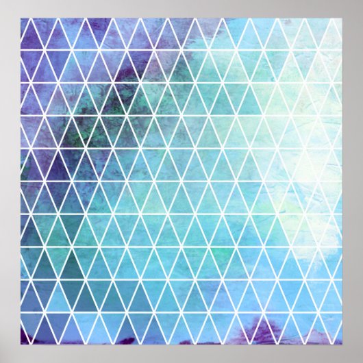 Poster Décor géométrique gris bleu (Devant)