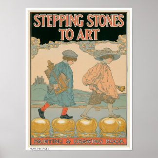 POSTER DÉCOR : ILLUSTRATION DE LIVRE D'ART VINTAGE
