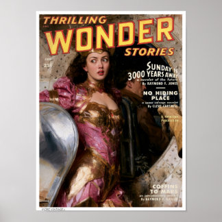 POSTER DÉCOR KITSCH : COUVERTURE DE MAGAZINE PULP VINTAGE