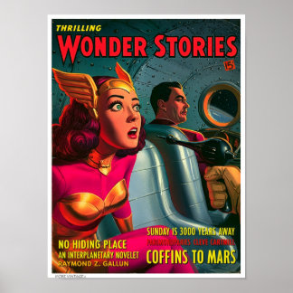 POSTER DECOR KITSCH : COUVERTURE DE MAGAZINE PULP VINTAGE