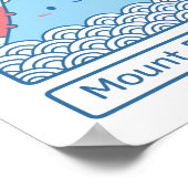 Poster Décor mignon du Doodle Fuji Japon (Coin)